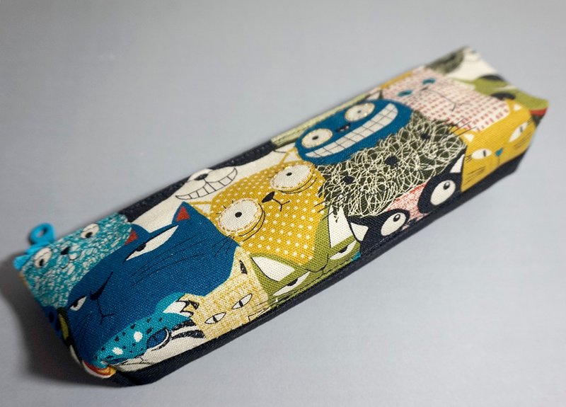 猫咪图案笔袋 - 铅笔盒/笔袋 - 棉．麻 多色
