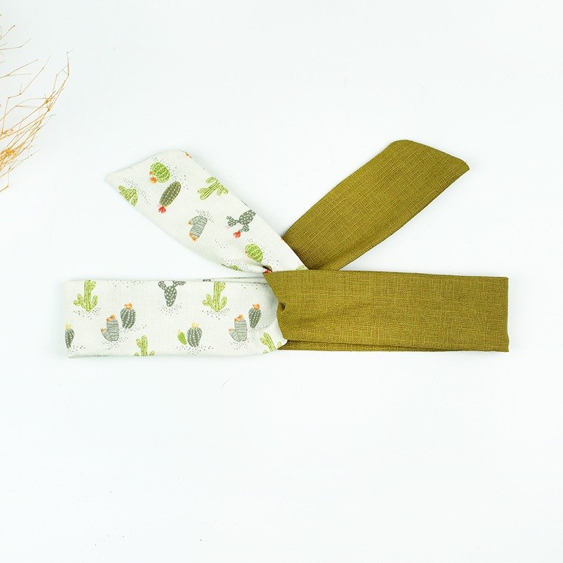 小牛村 手工发饰 铝线发带 文青 植物 【清新系仙人掌】A-18 - 发饰 - 棉．麻 绿色