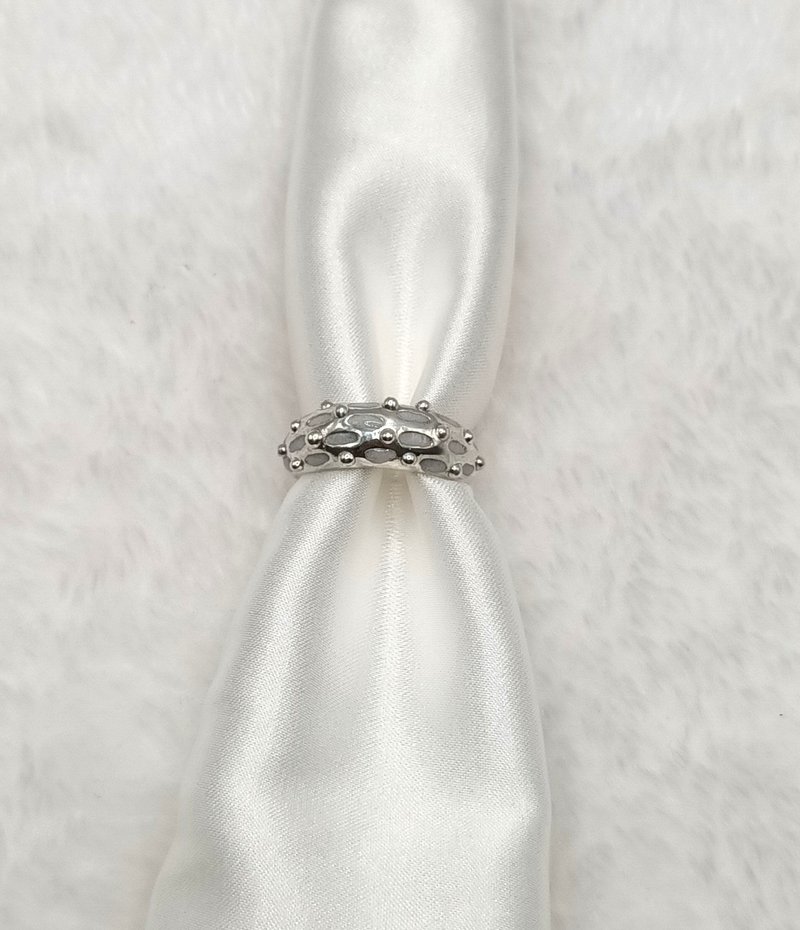 粒网戒指 / 925纯银戒指 / 纯手工制作 - 戒指 - 纯银 