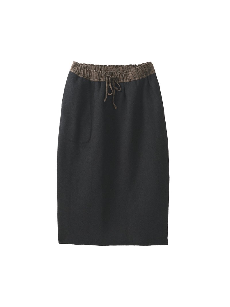 日系复古 羊毛混纺毛呢半裙 休闲半身裙 - 裙子 - 其他材质 黑色