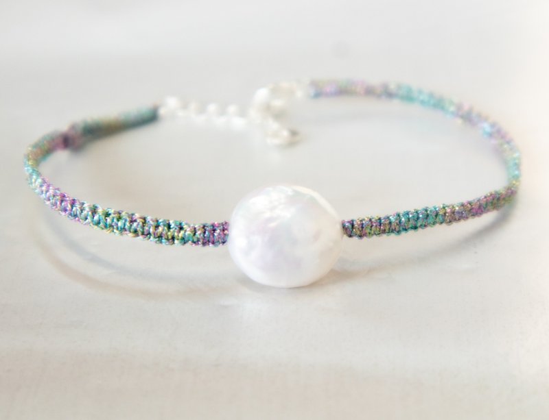 925纯银天然珍珠coins pearl幸运手环-贝壳色 - 手链/手环 - 珍珠 多色