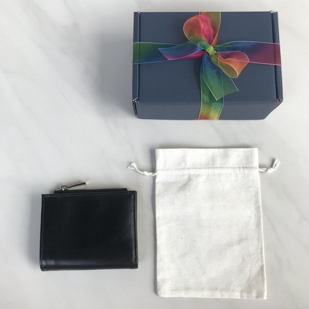 短夾包 真皮皮夾 Minimalist Slim wallet Black&Silver Rainbow - 皮夹/钱包 - 真皮 黑色