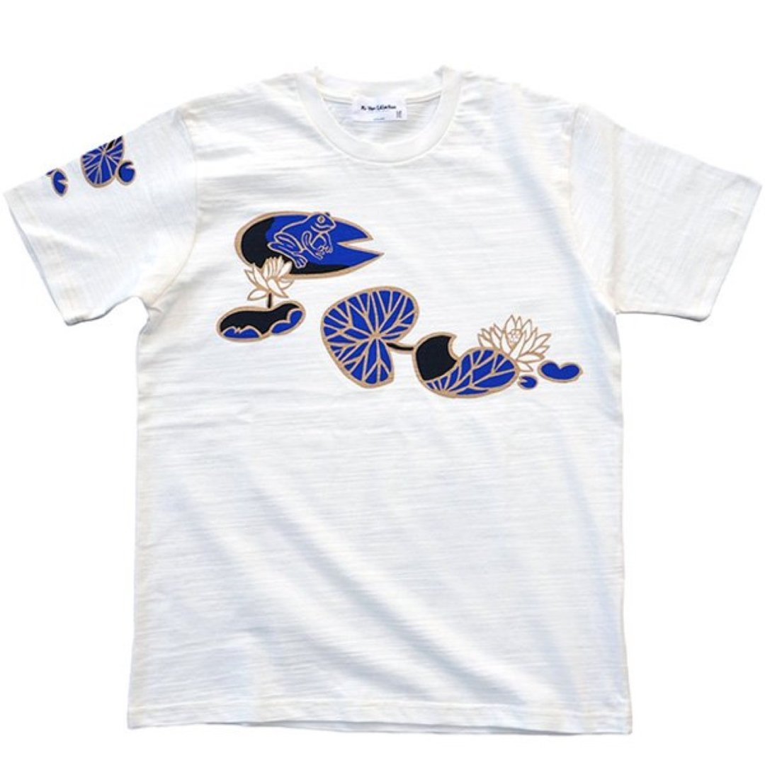 Happiness Frogs Tee 3s - 女装 T 恤 - 棉 蓝色