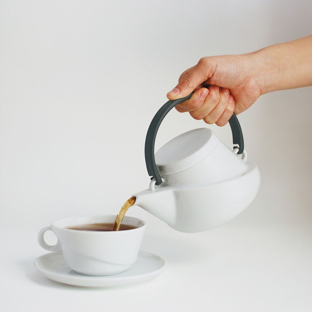#绝版清仓 日本KINTO Ridge杯盘组-220ml - 茶具/茶杯 - 瓷 白色