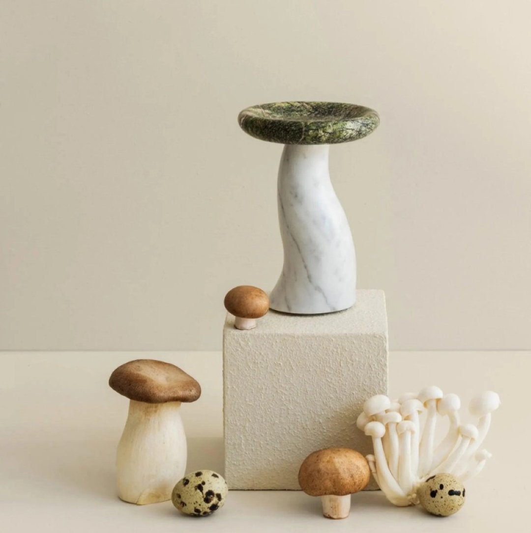 Mushroom Holder 蘑菇托盘 迷你蘑菇 - 摆饰 - 玉石 绿色