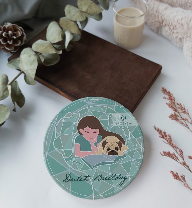 【EPOCHSIA 夏潮】陶瓷宠物吸水杯垫- 巴哥 - 杯垫 - 陶 多色