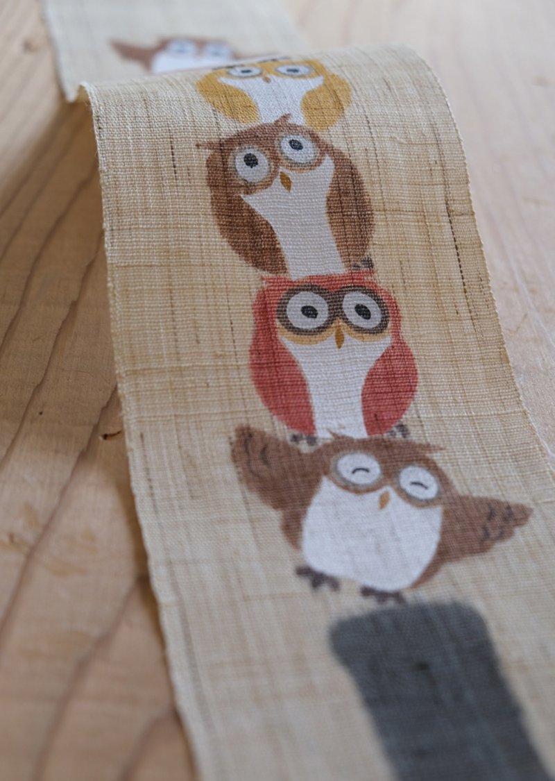 京都手绘细亚麻吊饰-七福猫头鹰 - 摆饰 - 棉．麻 