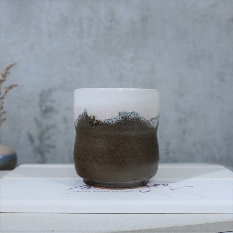 墨褐腰身握杯,茶杯,水杯-容量约250ml - 咖啡杯/马克杯 - 陶 橘色