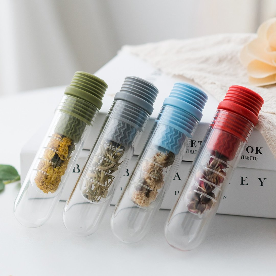 【泡茶神器】环保茶水分离玻璃试管泡茶棒赠收纳袋 生日礼 情人节 - 茶具/茶杯 - 玻璃 多色