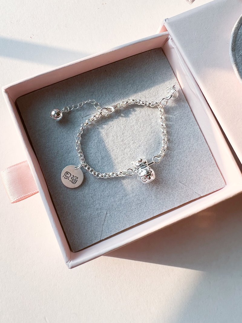 虎宝宝款-纯银手链-弥月礼 生日礼物 - 婴儿饰品 - 纯银 银色