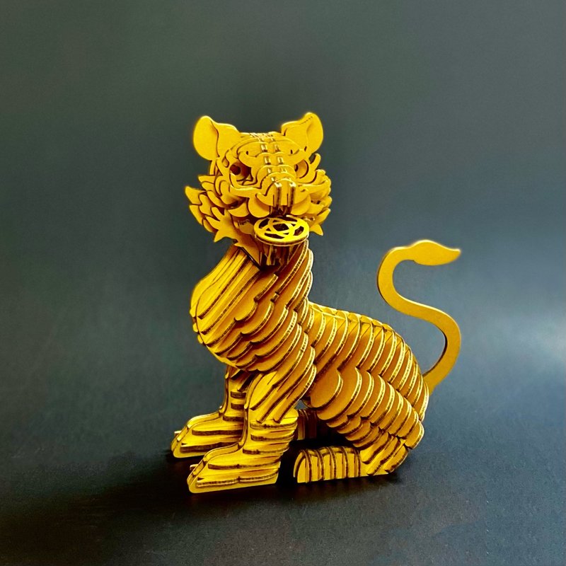 金虎爷 3D摆饰 DIY手作 招财吉祥物 祈福开运 - 木工/竹艺/纸艺 - 纸 金色