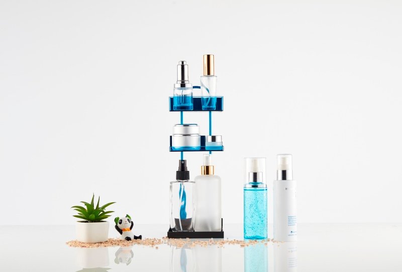 磁吸式创意化妆品收纳架-蓝 - 收纳用品 - 塑料 蓝色
