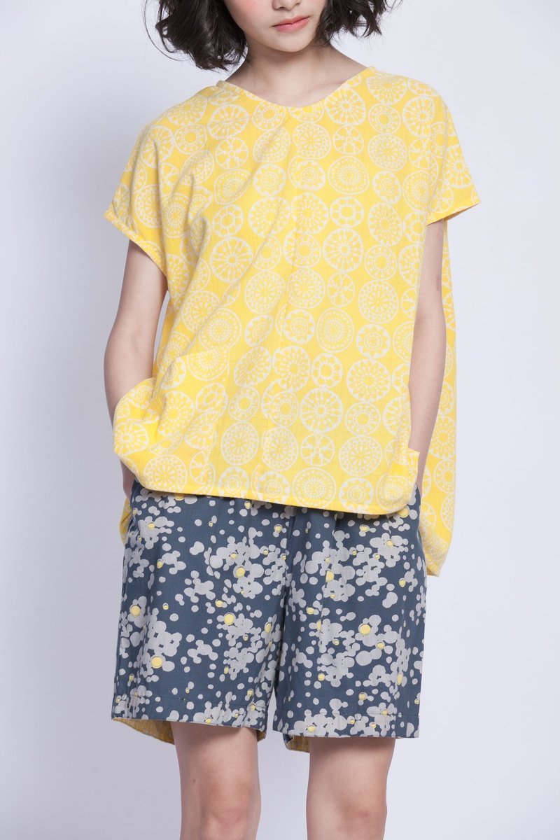 营火斑点短裤 ＿公平贸易 - 女装长裤 - 棉．麻 灰色