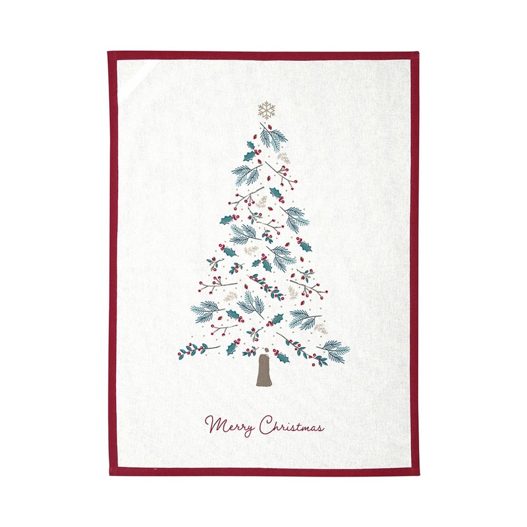 【新品】丹麦GreenGate Lucie xmas white 印花茶巾 - 餐垫/桌巾 - 棉．麻 多色