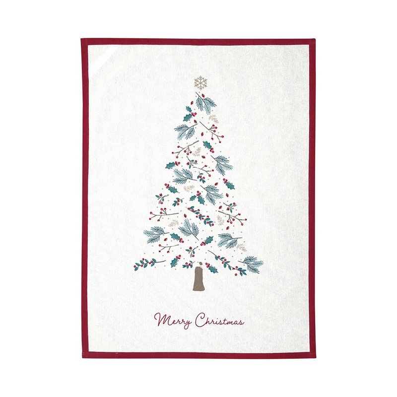 【新品】丹麦GreenGate Lucie xmas white 印花茶巾 - 餐垫/桌巾 - 棉．麻 多色