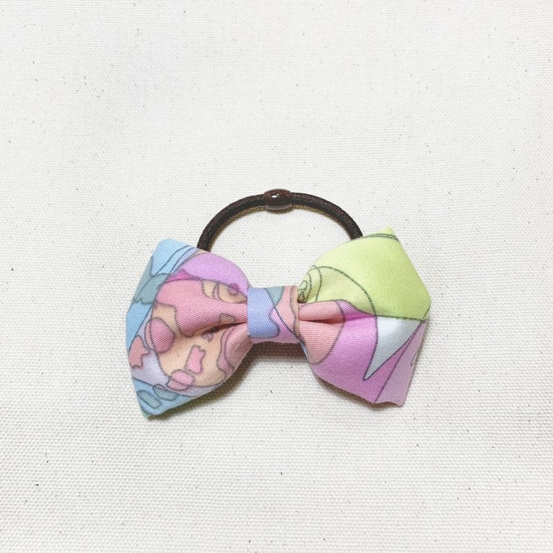 粉色几何 蝴蝶结发饰 发圈 - 发饰 - 棉．麻 粉红色