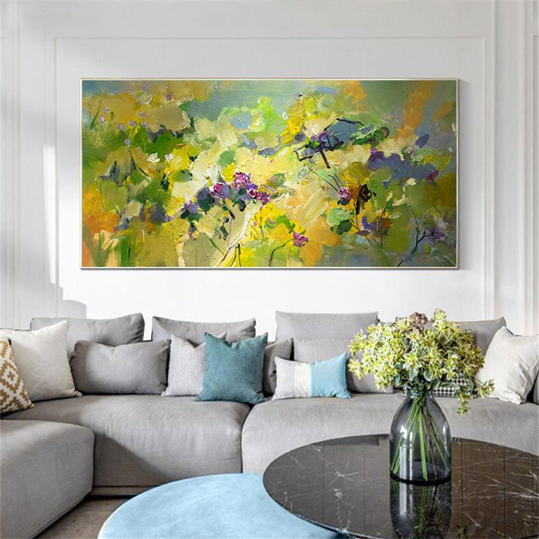 花海 油画/抽象/原创商品/装饰画/挂画/客厅餐厅手绘肌理画 - 海报/装饰画/版画 - 亚麻 