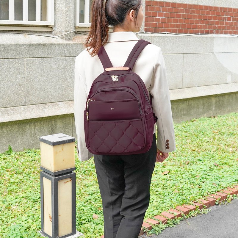 秀丽简约机能款通勤休闲后背包23346-勃根地红 - 后背包/双肩包 - 尼龙 