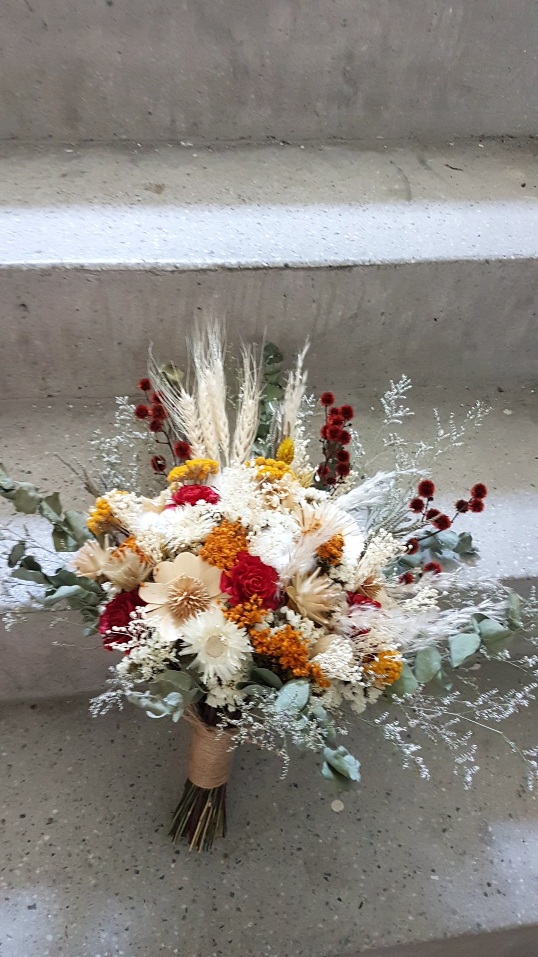 海藏设计| 橙光红玫。耀眼红干燥花大捧花 - 干燥花/捧花 - 植物．花 橘色