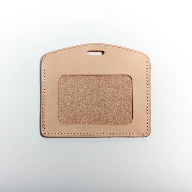 【颖川手创】证件夹、悠游卡套(原皮色横式)牛皮纯手缝 - 证件套/卡套 - 真皮 橘色
