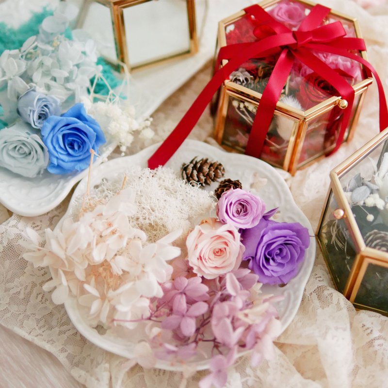 玻璃珠宝盒材料包 极度花燥 永生花 花礼 - 植栽 - 植物．花 多色