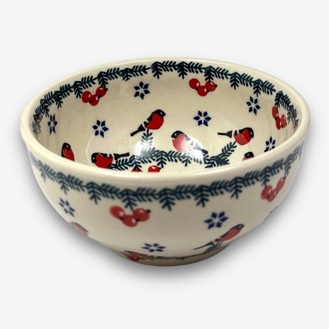 波兰手绘手工陶-饭碗 13cm 红腹鸟语系列 设计师款 - 碗 - 陶 多色