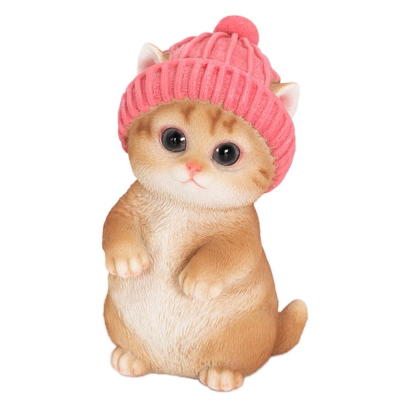 Devalier 猫雕像室内园艺装饰品树脂针织帽生日礼物女士礼物完美礼物正品 cb014b - 摆饰 - 树脂 咖啡色