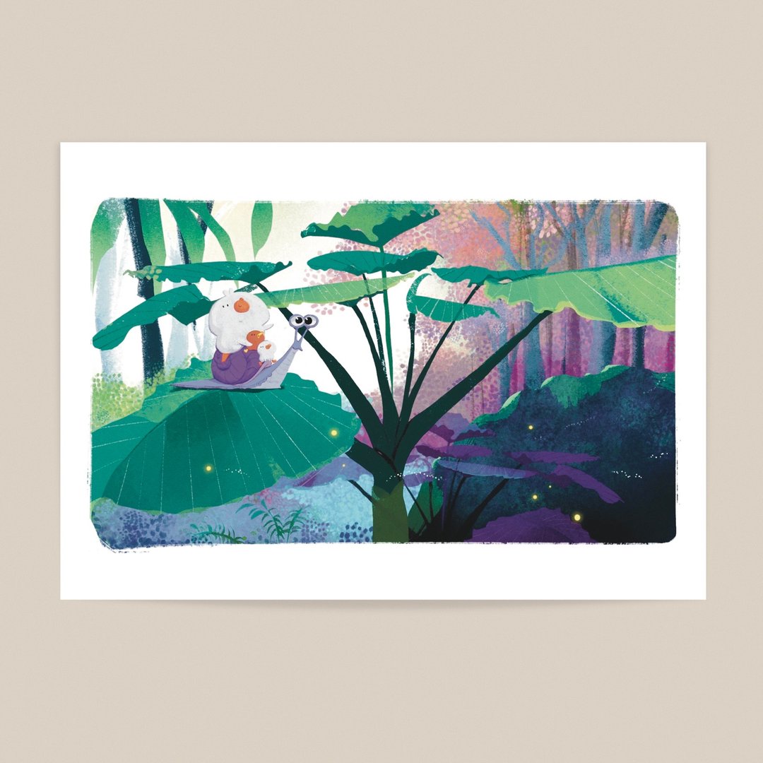 小蜗牛大冒险 / B5插画海报 - 海报/装饰画/版画 - 棉 蓝色
