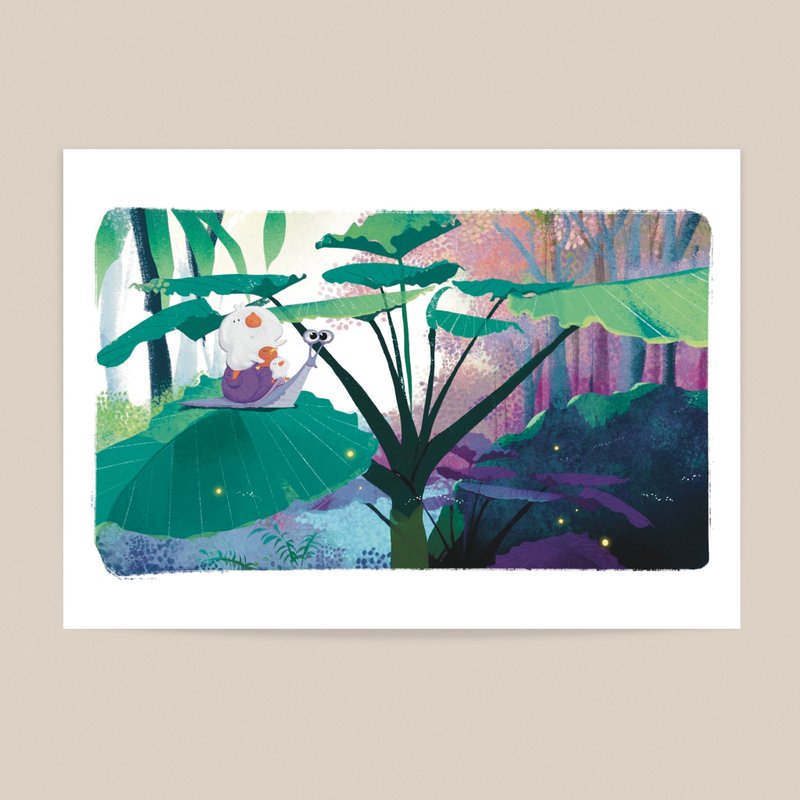 小蜗牛大冒险 / B5插画海报 - 海报/装饰画/版画 - 棉．麻 蓝色