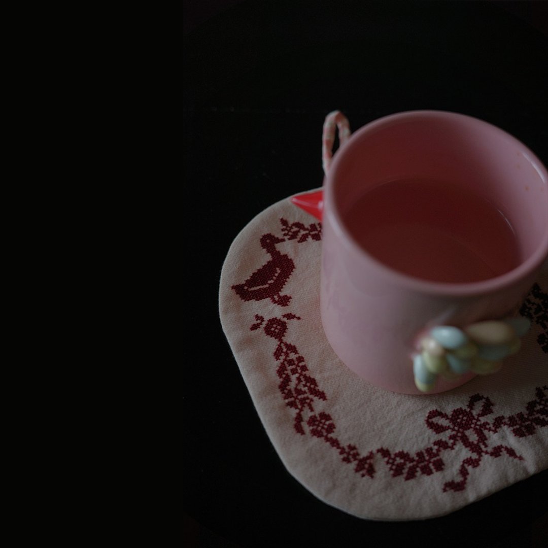 复古刺绣手工杯垫 茶垫 3色可选 - 其他 - 棉 