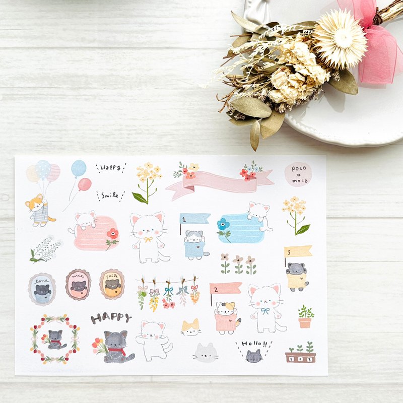 【自由裁剪・贴纸】可爱猫咪们【FreeCut・Sealseat】 - 贴纸 - 纸 多色