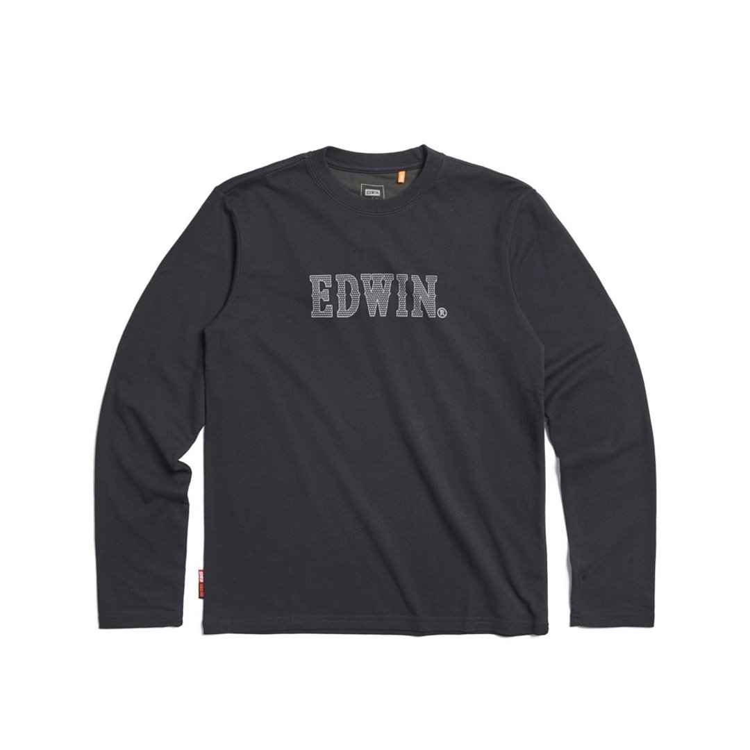 EDWIN 男装 加大码 WILDFIRE 经典印花长袖 T 恤 (黑色) #上衣 - 男装上衣/T 恤 - 棉 黑色