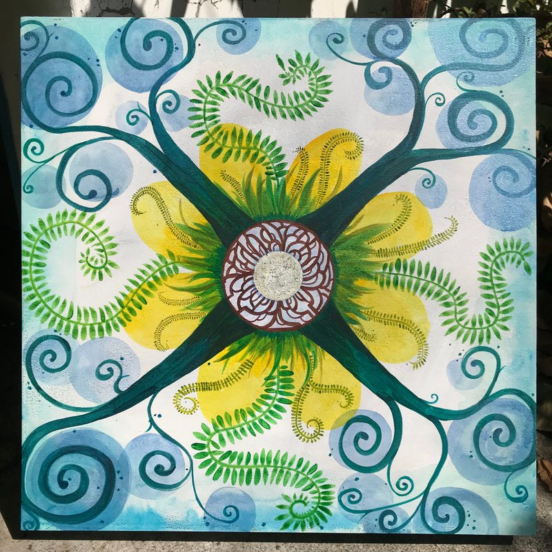 迤逦/手绘 曼陀罗 蔓 mandala 月 大地 生命力 聚集 正念 宇宙历 - 墙贴/壁贴 - 木头 多色