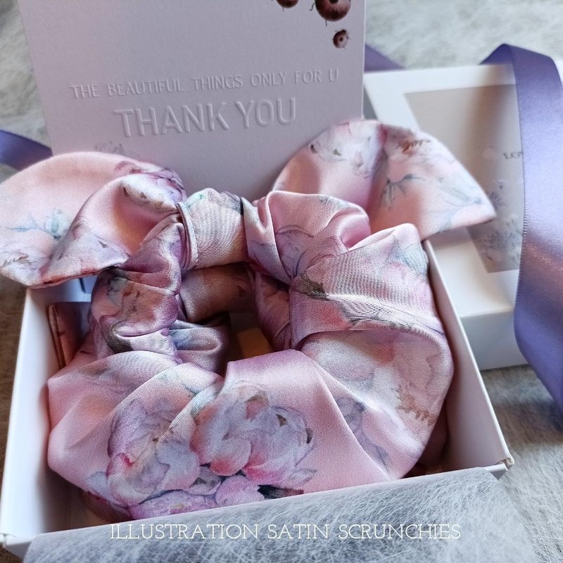 粉红花园 - 小甜甜圈蝴蝶结发束 - 发饰 - 丝．绢 粉红色