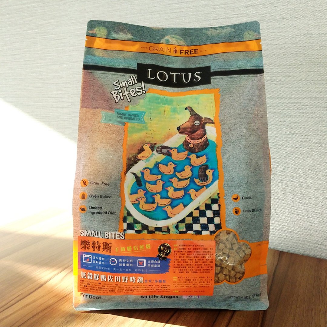 【狗主食】Lotus 乐特斯 无谷鲜鸭佐田野时蔬 全犬4磅 狗饲料 - 狗罐头/鲜食 - 新鲜食材 