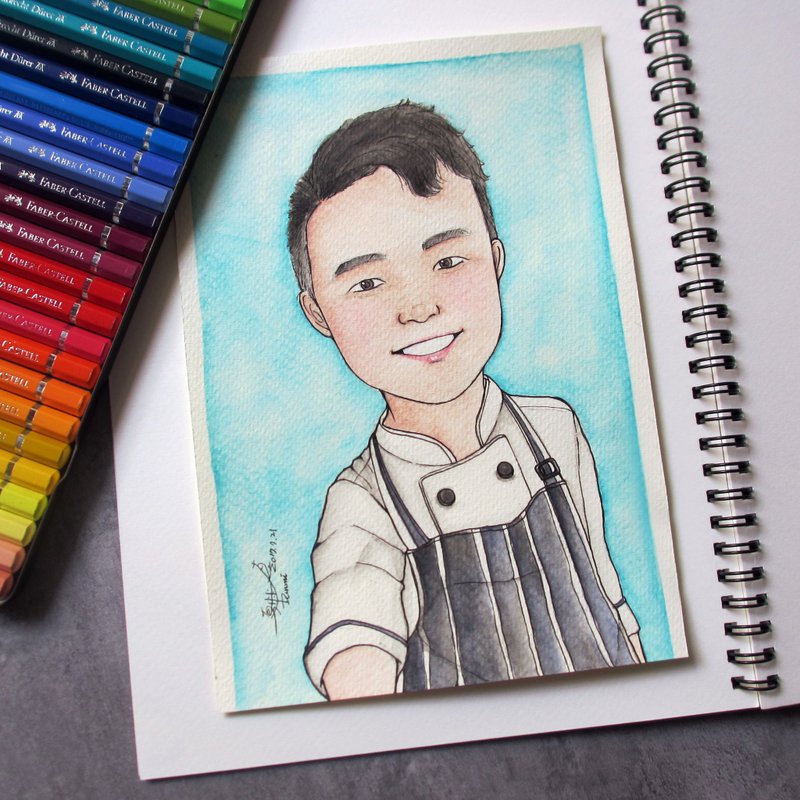 DUNMI等米/A5手绘Q版插画-单人//个人(不含框) - 订制画像 - 纸 