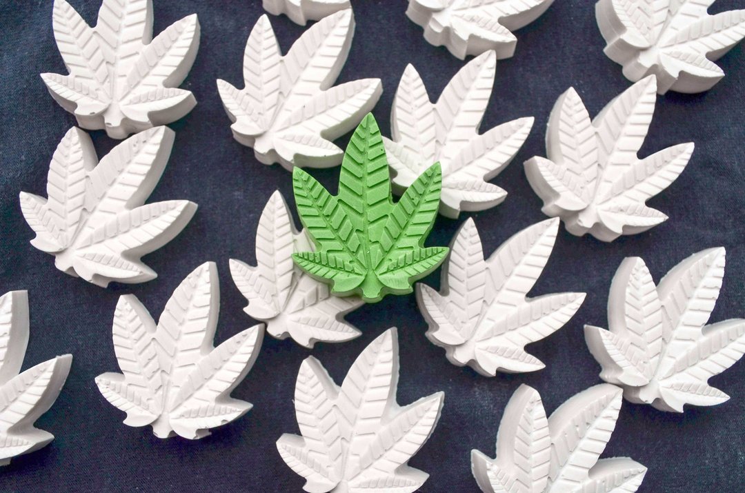 大麻叶扩香石/8件组 - 香薰/精油/线香 - 其他材质 绿色