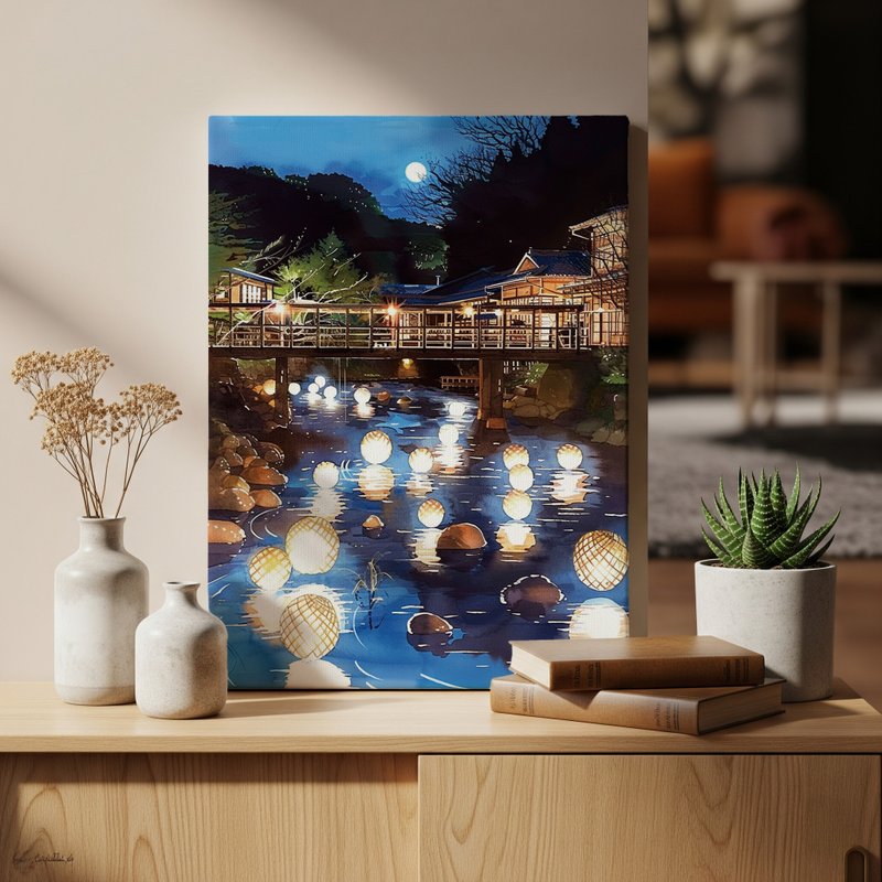 日本制帆布挂画・黑川温泉、熊本・日本风景・送礼、摆设 - 墙贴/壁贴 - 棉．麻 