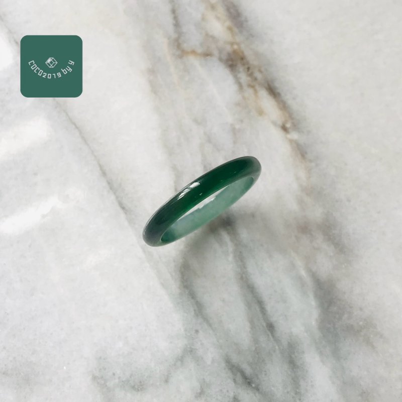 翡翠戒指 天然石  危地马拉产　19号 - 戒指 - 玉石 绿色