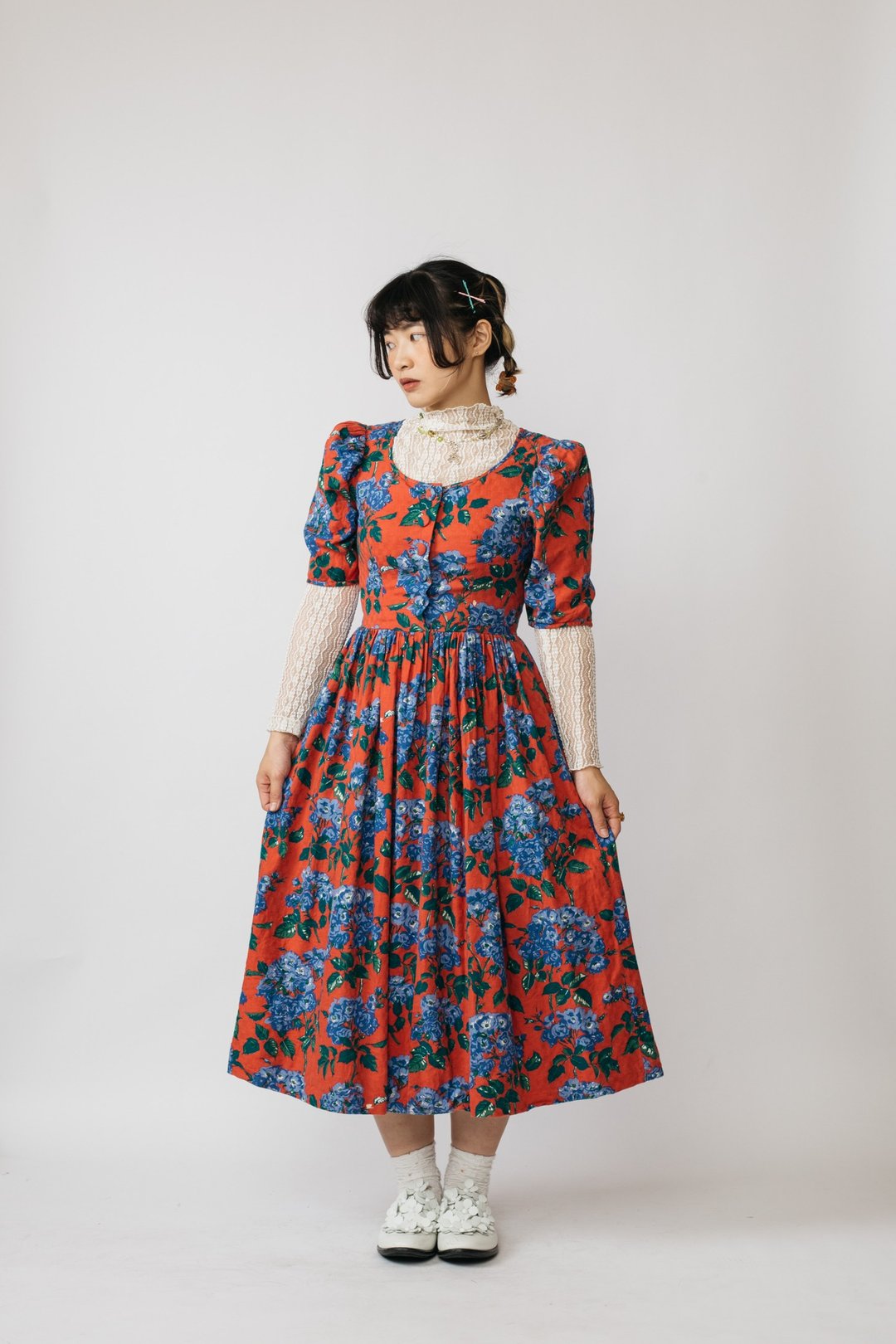 Tyrolean Dress 提洛尔洋装 古着【初恋贩卖所】Vintage.B684 - 洋装/连衣裙 - 棉 