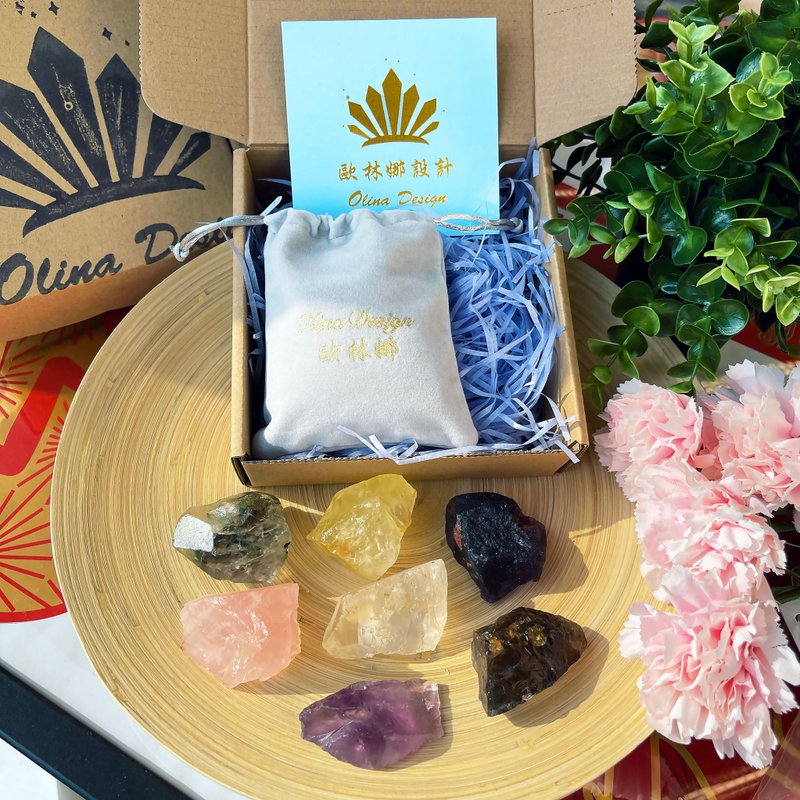 福利七脉轮水晶组 全脉轮高频疗愈 能量水晶套组礼盒 水晶 全脉轮 - 摆饰 - 水晶 多色