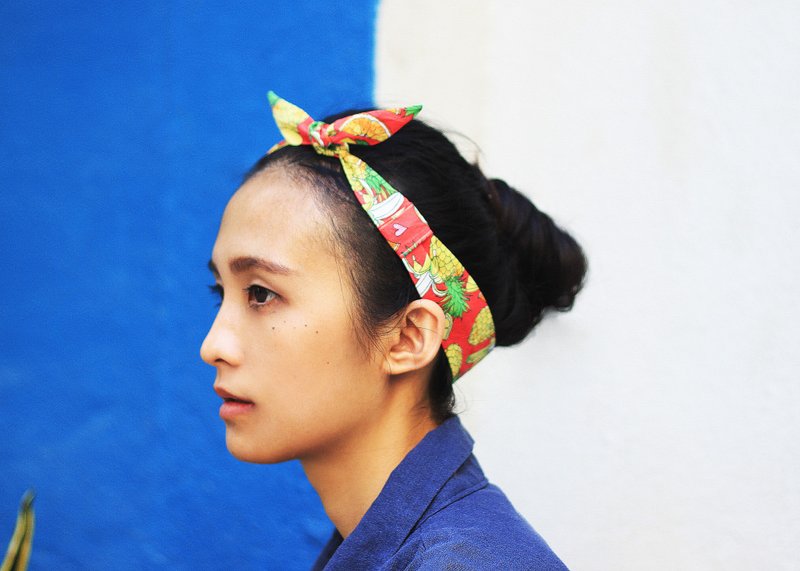 夏季水果拼盘(橘)/经典款发带 - 发饰 - 棉．麻 多色