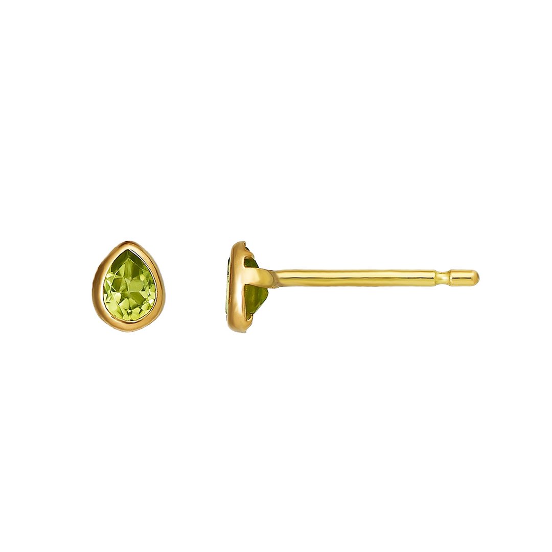 【Second Earrings】 18K 黄金橄榄石露珠耳环 - 耳环/耳夹 - 贵金属 