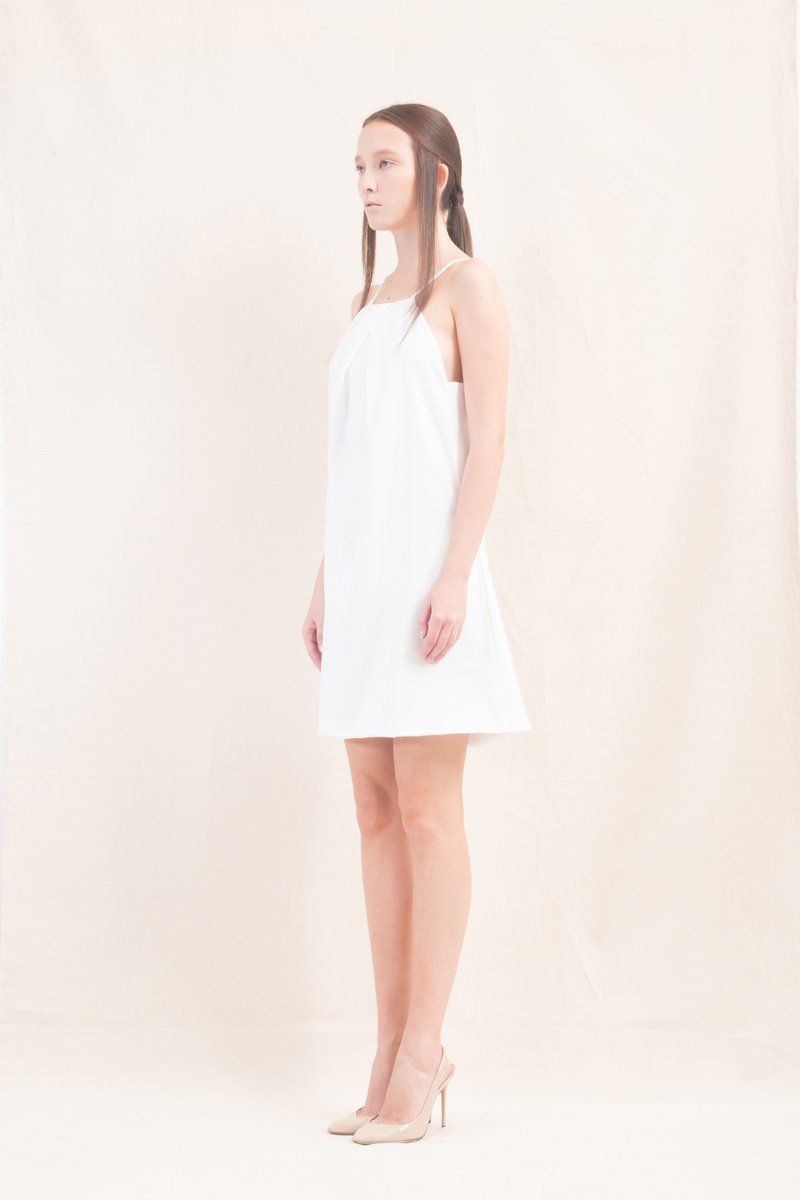 WHITE DRESS - 洋装/连衣裙 - 聚酯纤维 白色