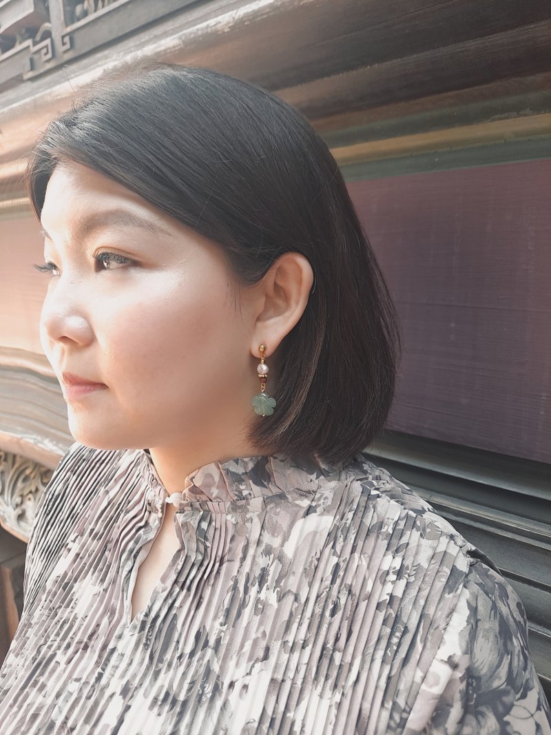 三节糕点限定-抹茶海棠酥2.0 - 耳环/耳夹 - 24k 金 多色