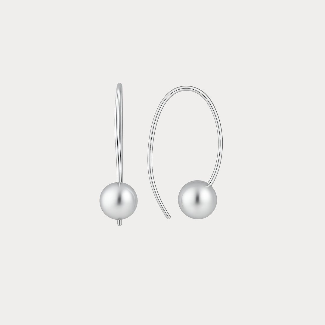 dashbrand DJ04-E2 Dot Earring B (极简饰品) 纯银耳环 简约 silver92 - 耳环/耳夹 - 纯银 银色