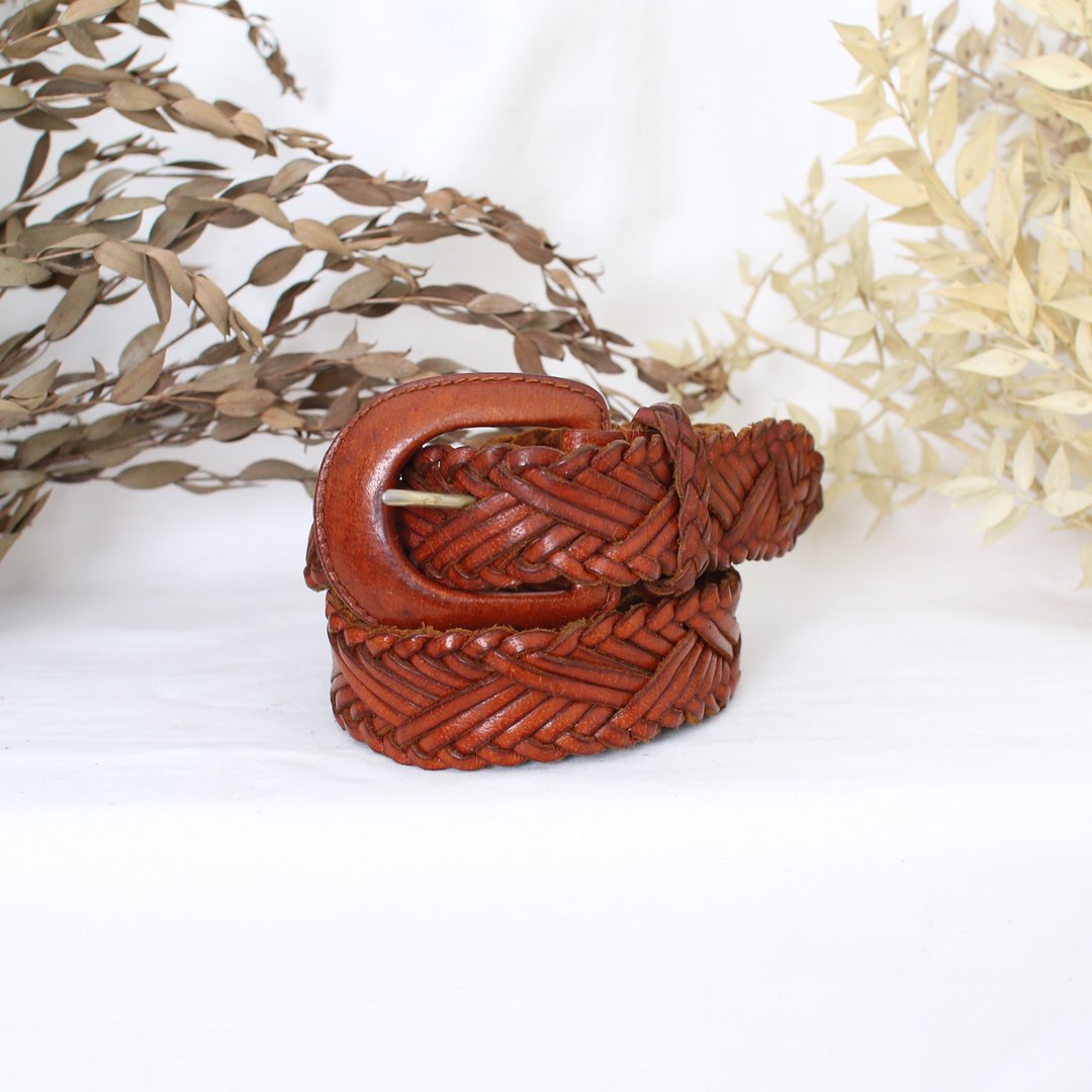 Back to Green - 经典复古腰带 棕色编织  // vintage belt - 皮带/腰带 - 真皮 