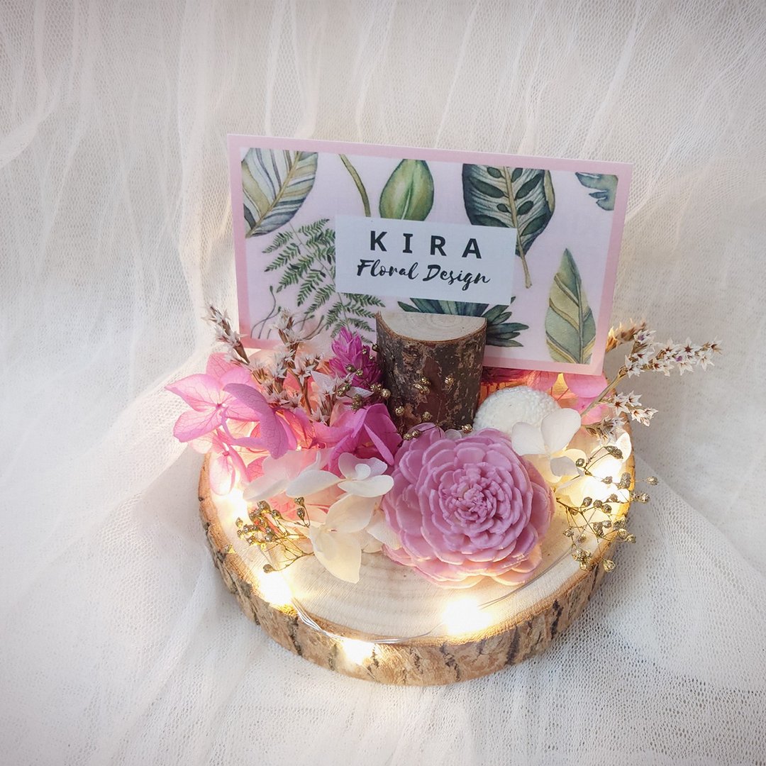 永生花名片座  名片台/礼物/生日礼物/摆饰/祝贺/开幕/结婚/照片 - 干燥花/捧花 - 植物．花 粉红色