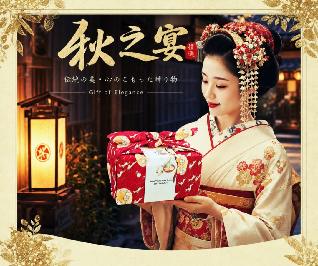 庆中秋 - 精品咖啡滤挂式咖啡礼盒 20 入 - 2026 日式风吕敷中秋礼盒 - 咖啡 - 其他材质 