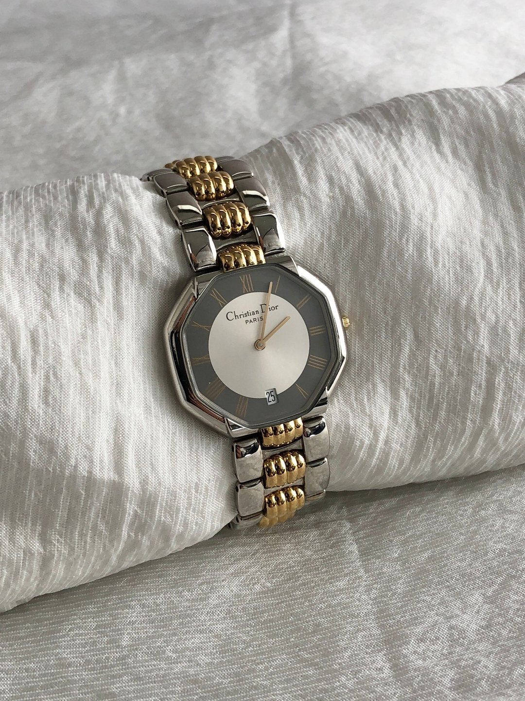 【日本直送 名牌中古包】Christian Dior Octagon 手表 表款 银色 金色 不锈钢 D45-204 石英表 6u2khk - 女表 - 不锈钢 银色